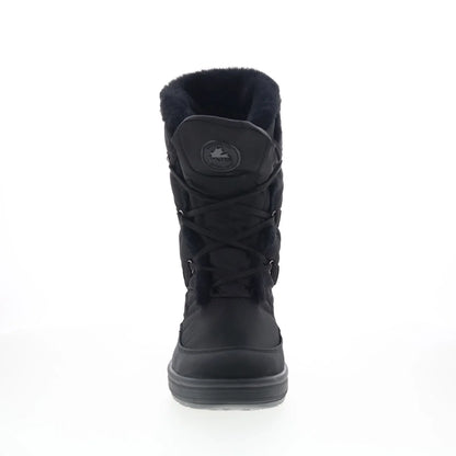 Pajar Marcie 78178 Womens Black Canvas Lace Up Mid Calf Boots