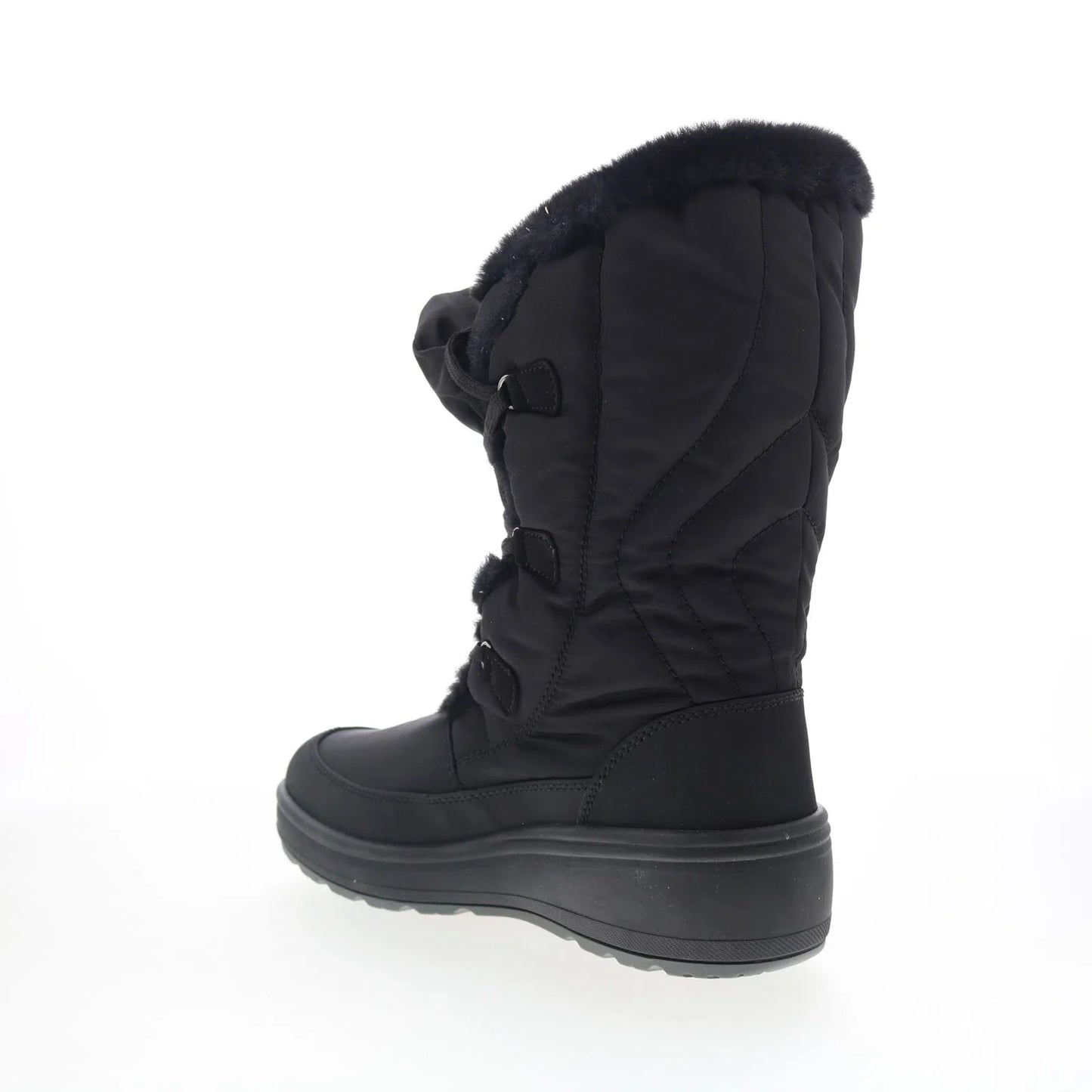 Pajar Marcie 78178 Womens Black Canvas Lace Up Mid Calf Boots