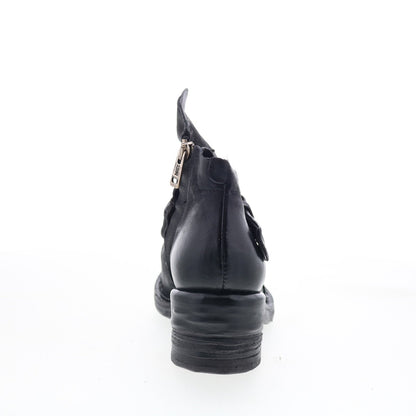 A.S. 98 Martina Womens Black Leather Zipper Ankle & Booties Boots