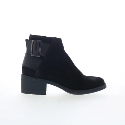 Clarks Memi Buckle 26167856 Womens Black Suede Zipper Casual Dress Boots
