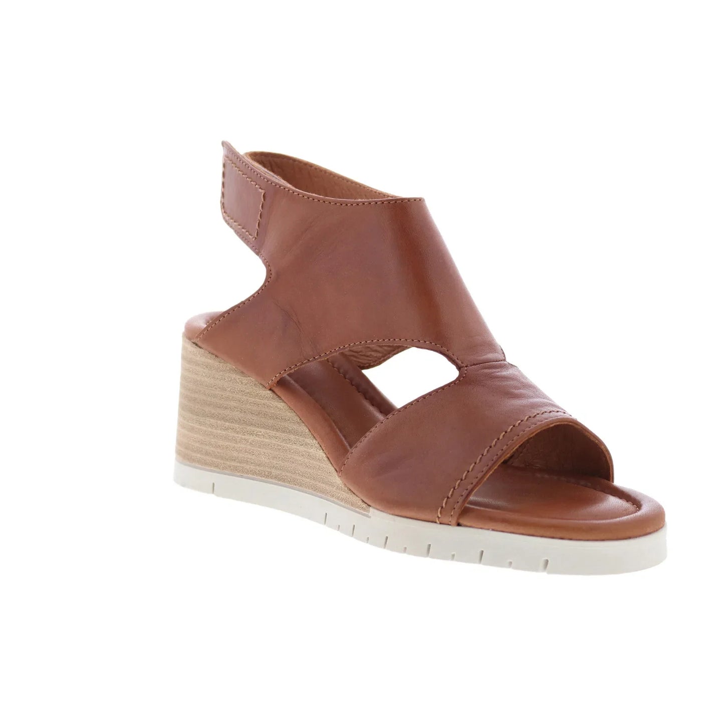 Miz Mooz Meredyth Womens Brown Leather Strap Wedges Sandals Shoes