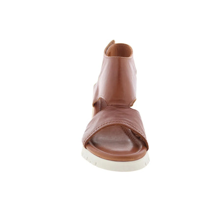 Miz Mooz Meredyth Womens Brown Leather Strap Wedges Sandals Shoes
