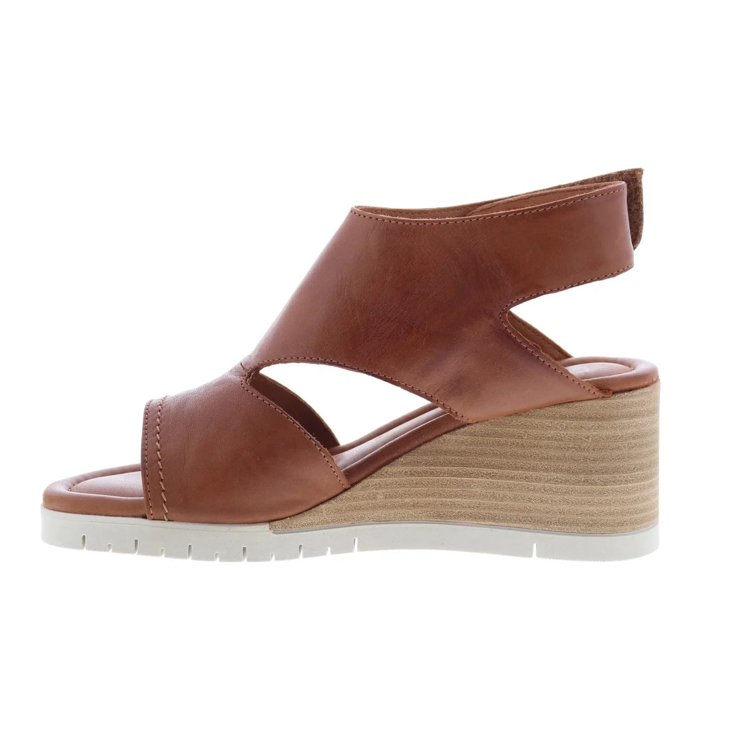 Miz Mooz Meredyth Womens Brown Leather Strap Wedges Sandals Shoes