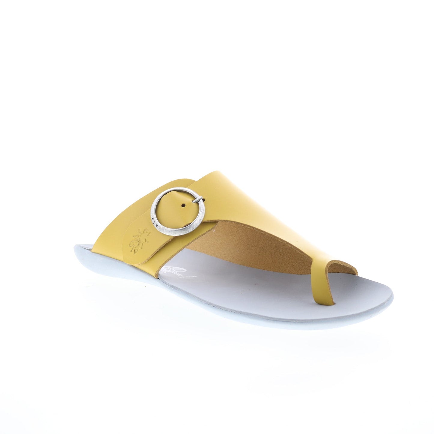 Fly London Mica MICA758FLY-007 Womens Yellow Leather Slides Sandals Shoes