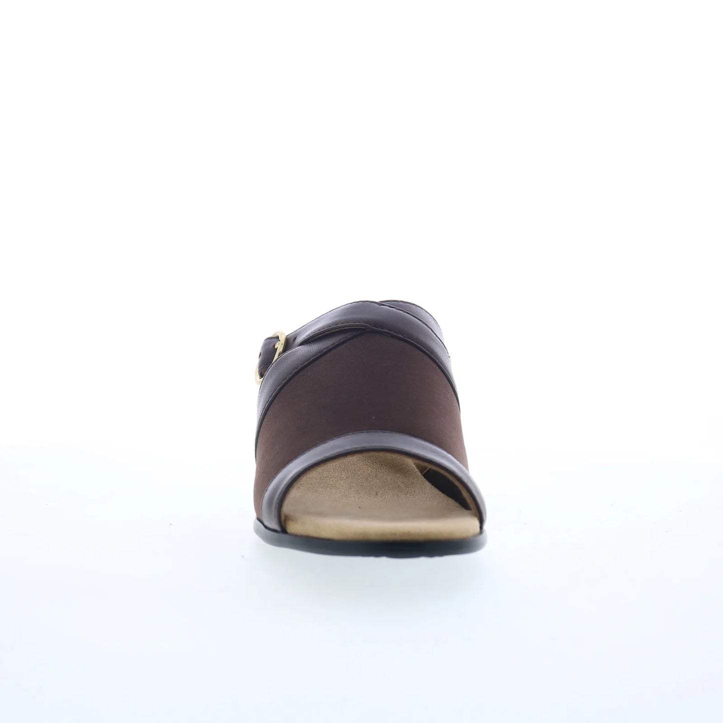 Trotters Mitzie T2515-200 Womens Brown Leather Slip On Heeled Sandals Shoes