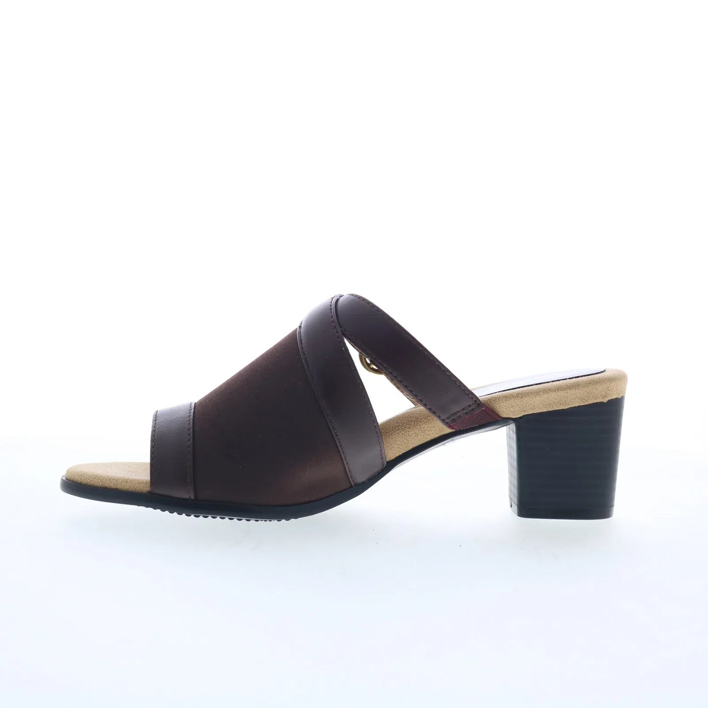 Trotters Mitzie T2515-200 Womens Brown Leather Slip On Heeled Sandals Shoes