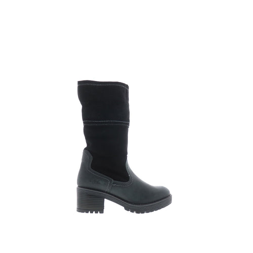 Bos. & Co. Motive Womens Black Suede Zipper Mid Calf Boots