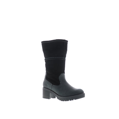 Bos. & Co. Motive Womens Black Suede Zipper Mid Calf Boots