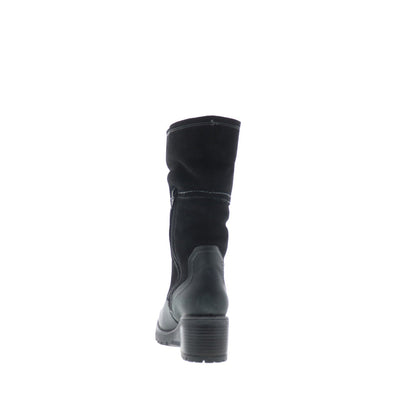 Bos. & Co. Motive Womens Black Suede Zipper Mid Calf Boots