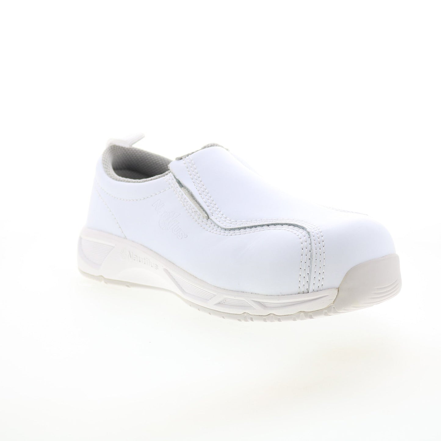 Nautilus ESD Composite Toe SD10 Slip On Womens White Wide Work Shoes