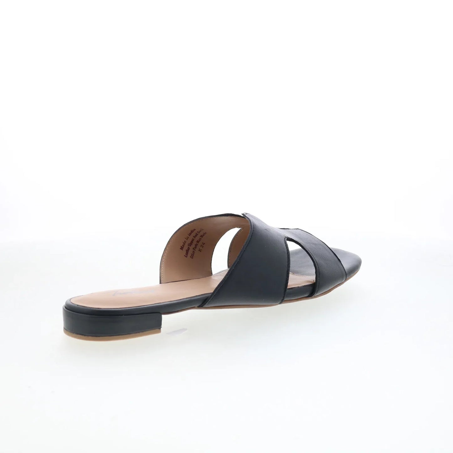 Trotters Nell T2316-001 Womens Black Leather Slip On Slides Sandals Shoes