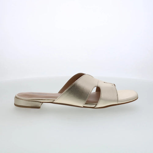 Trotters Nell T2316-709 Womens Beige Leather Slip On Slides Sandals Shoes