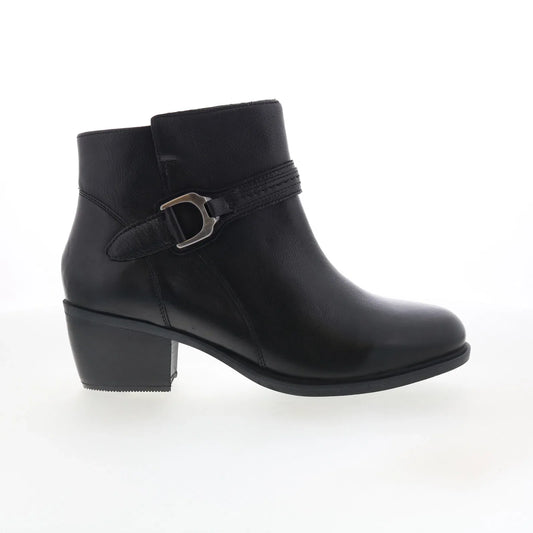 Clarks Neva Buckle 26179799 Womens Black Wide Leather Ankle & Booties Boots