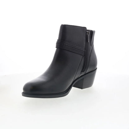 Clarks Neva Buckle 26179799 Womens Black Wide Leather Ankle & Booties Boots
