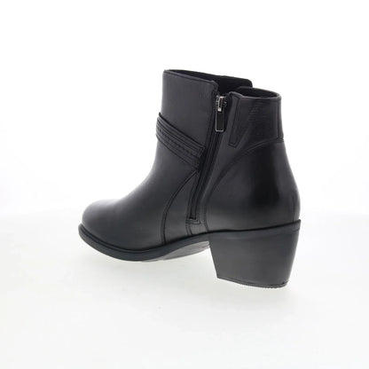 Clarks Neva Buckle 26179799 Womens Black Wide Leather Ankle & Booties Boots