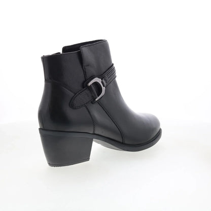 Clarks Neva Buckle 26179799 Womens Black Wide Leather Ankle & Booties Boots