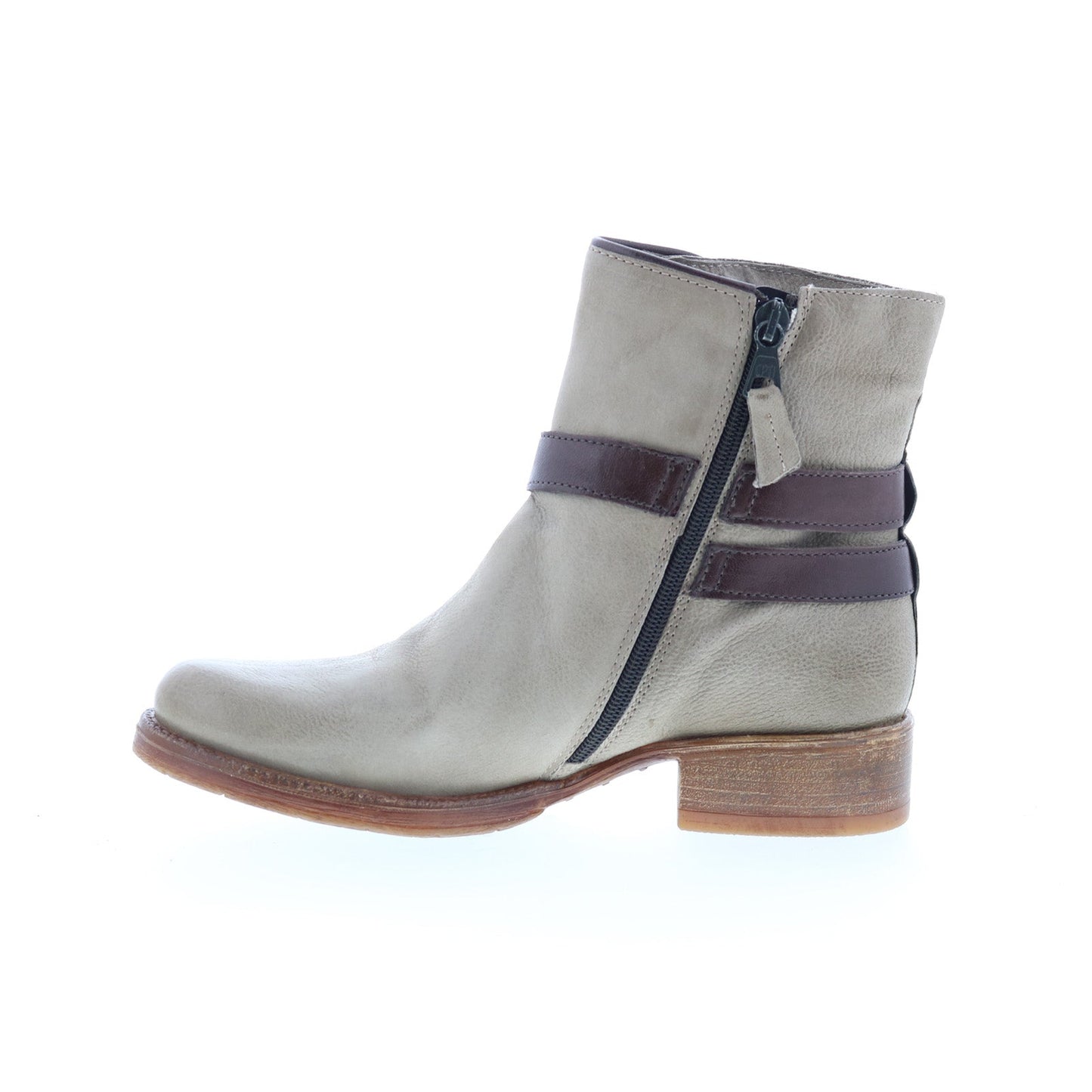 Miz Mooz Novo Womens Gray Leather Zipper Casual Dress Boots