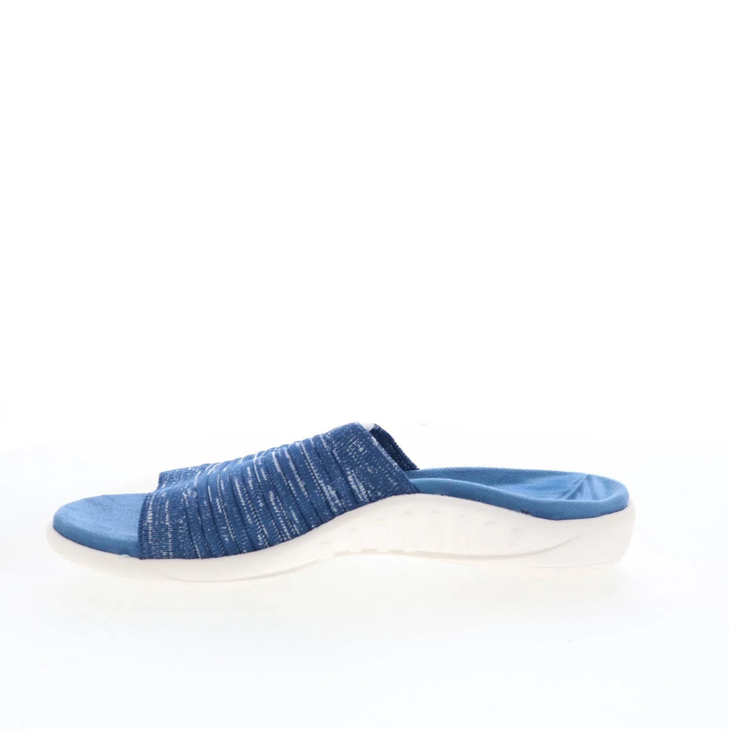Spenco Odessa Fauna SP1245DBL Womens Blue Canvas Slides Sandals Shoes