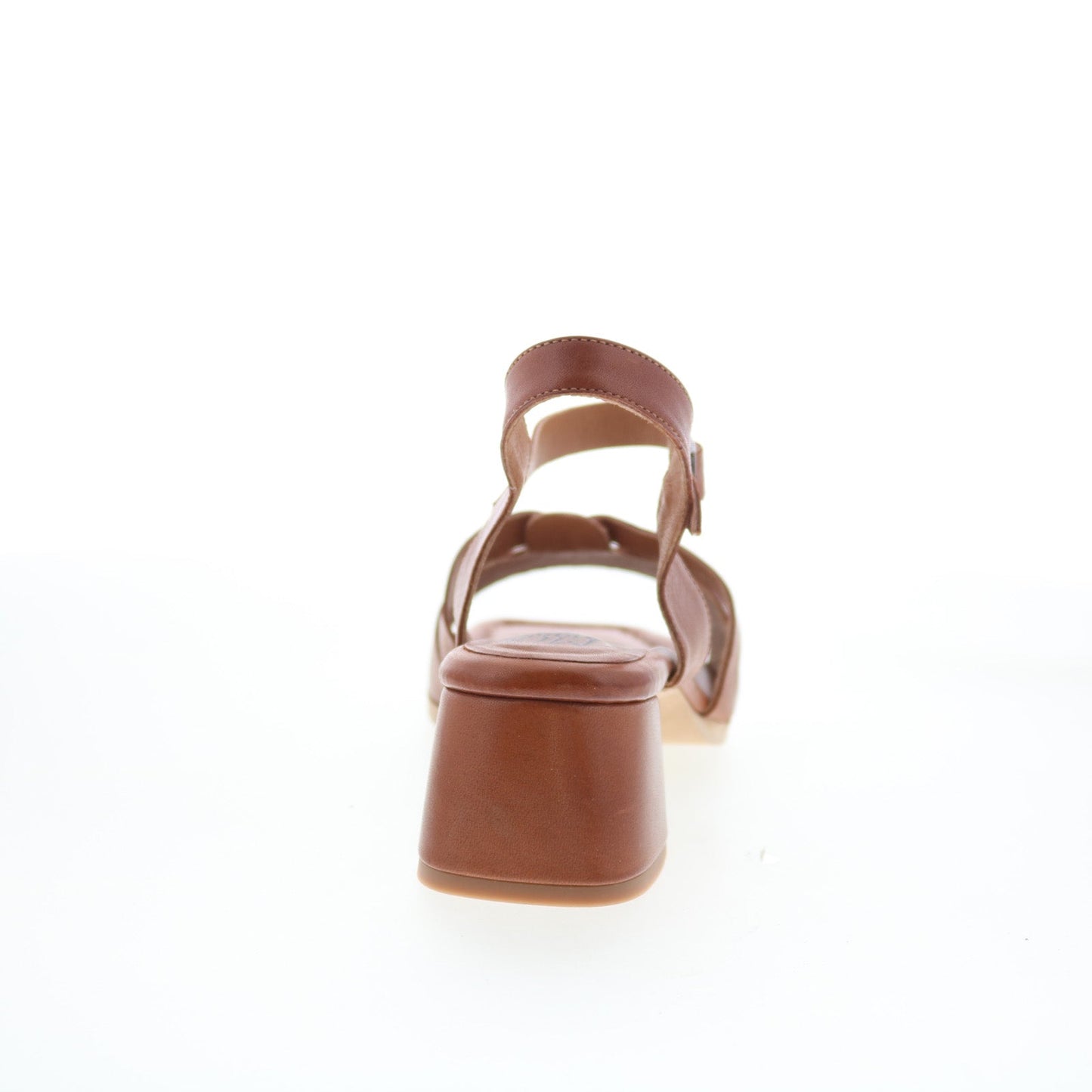 Miz Mooz Olyssa Womens Brown Leather Hook & Loop Heeled Sandals Shoes
