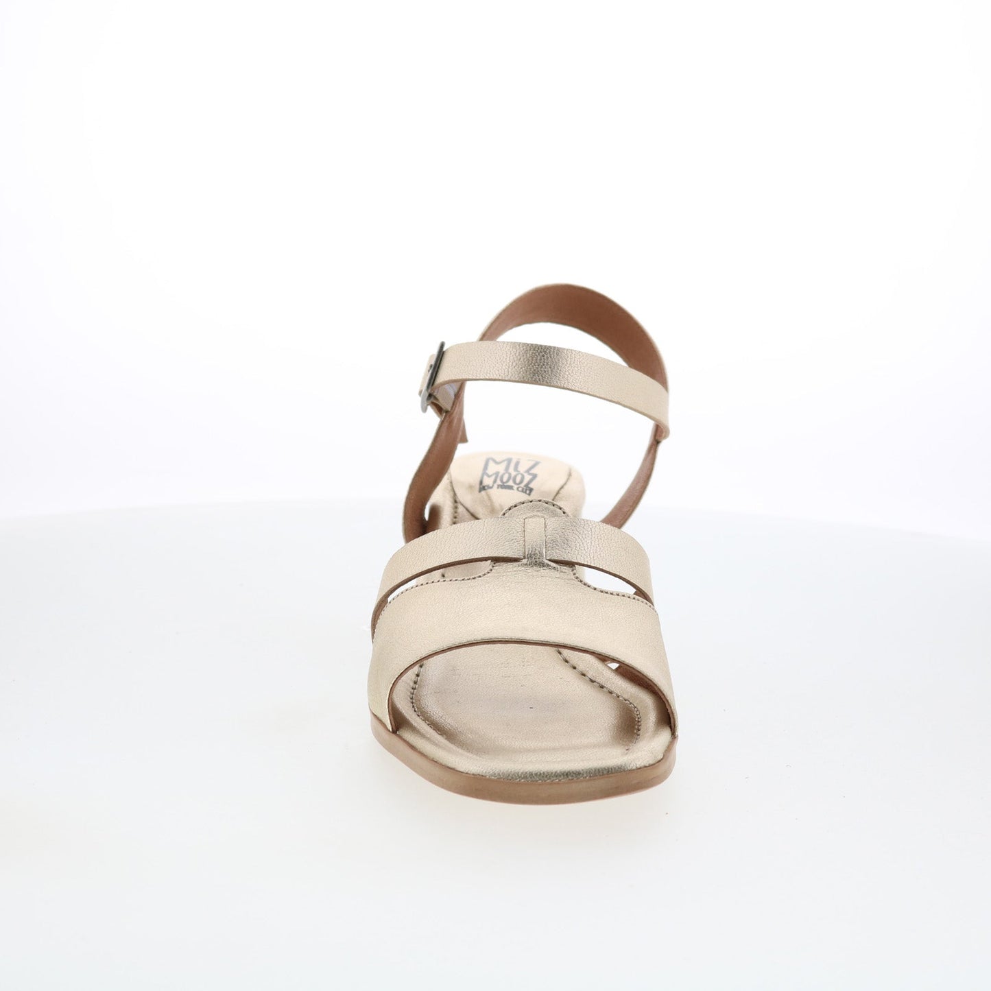 Miz Mooz Olyssa Womens Gold Leather Hook & Loop Heeled Sandals Shoes