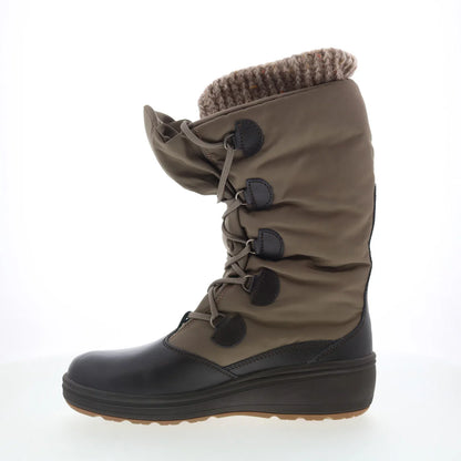 Pajar Oria 54671 Womens Brown Canvas Lace Up Mid Calf Boots