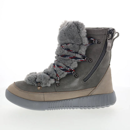 Pajar Pamona 52467 Womens Gray Nubuck Lace Up Ankle & Booties Boots
