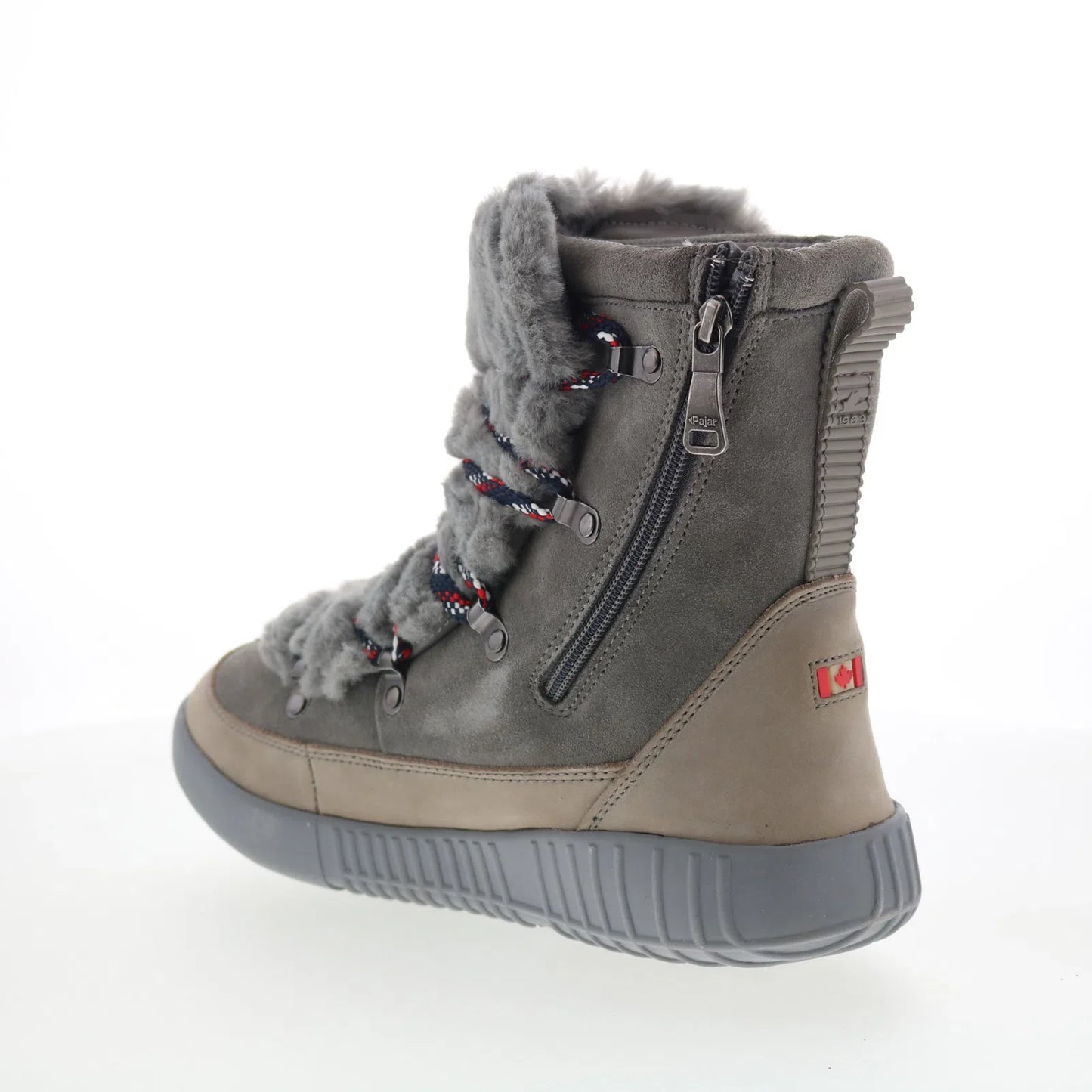 Pajar Pamona 52467 Womens Gray Nubuck Lace Up Ankle & Booties Boots