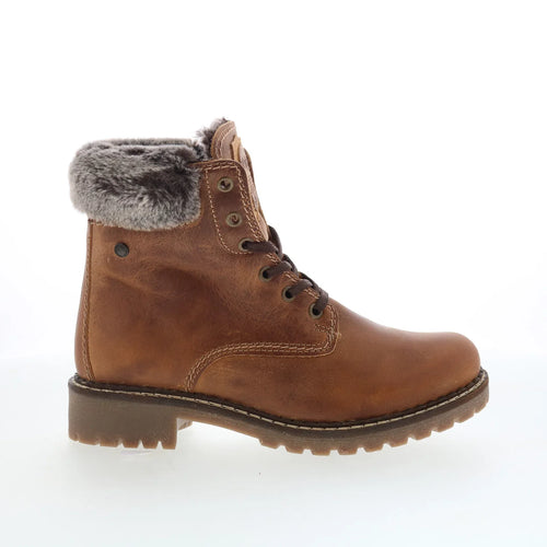 Pajar Panthil 78198 Womens Brown Leather Lace Up Ankle & Booties Boots