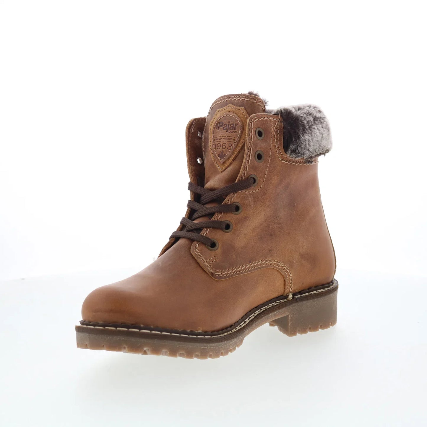Pajar Panthil 78198 Womens Brown Leather Lace Up Ankle & Booties Boots