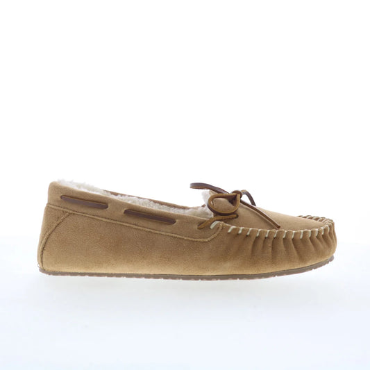 Minnetonka Petra Trapper 40683 Womens Beige Suede Loafer Slippers Shoes