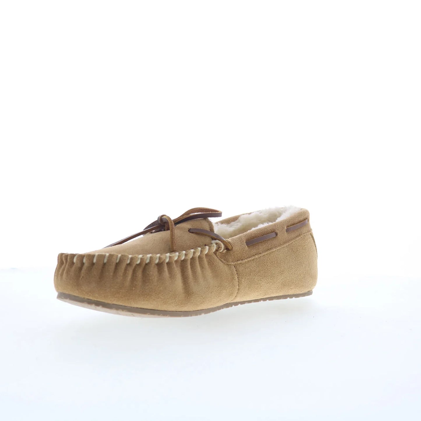 Minnetonka Petra Trapper 40683 Womens Beige Suede Loafer Slippers Shoes