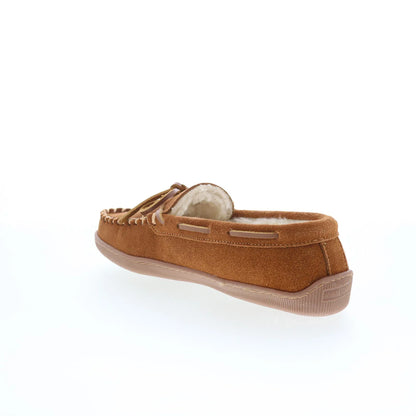 Minnetonka Pile Lined Hard 3502H Womens Brown Suede Moccasin Slippers Shoes