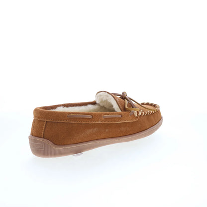 Minnetonka Pile Lined Hard 3502H Womens Brown Suede Moccasin Slippers Shoes