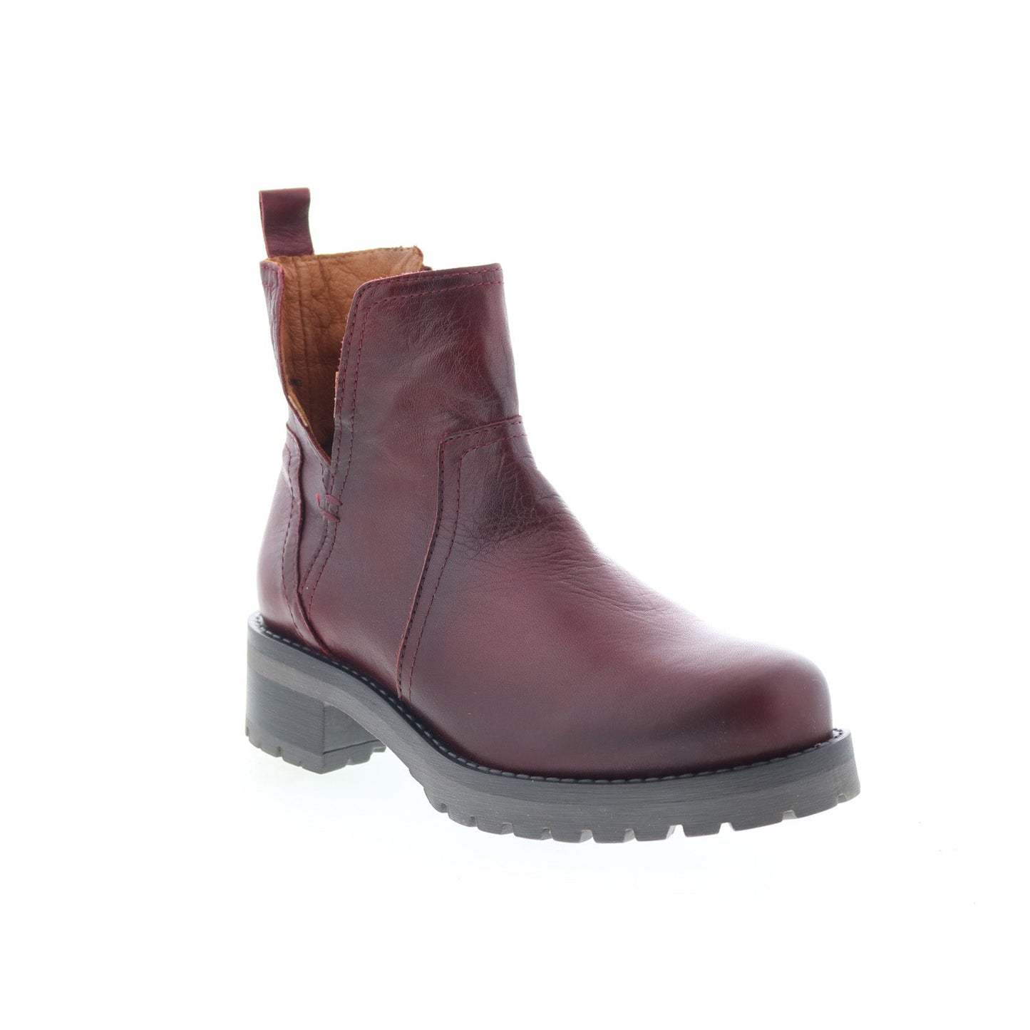 Miz Mooz Poolie Womens Burgundy Leather Zipper Ankle & Booties Boots