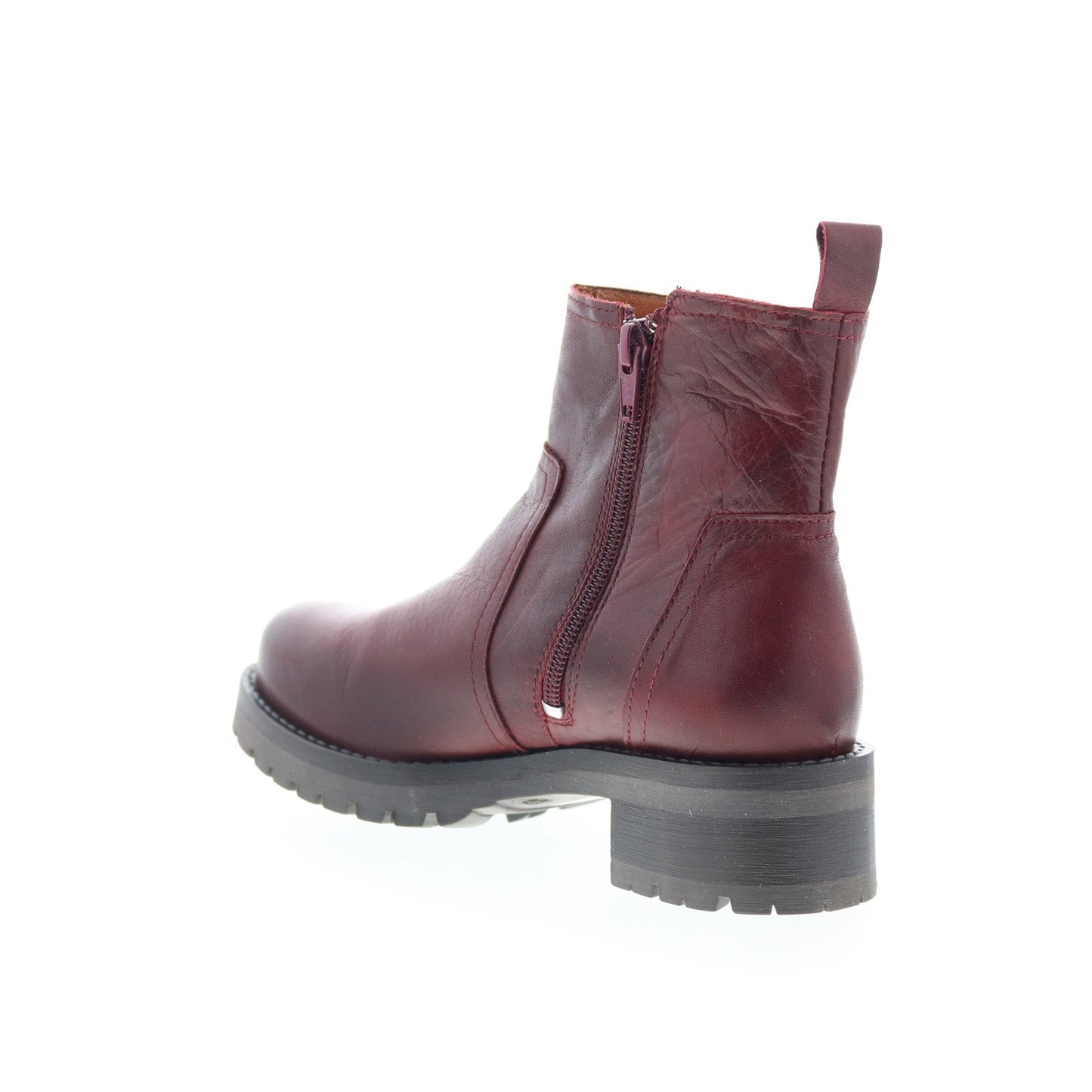 Miz Mooz Poolie Womens Burgundy Leather Zipper Ankle & Booties Boots
