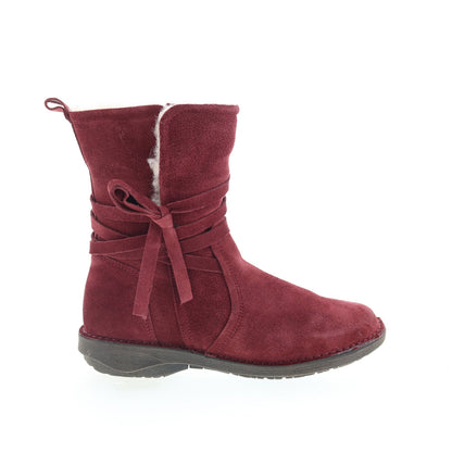 Miz Mooz Prance Womens Burgundy Suede Zipper Casual Dress Boots
