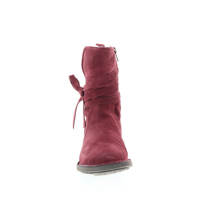 Miz Mooz Prance Womens Burgundy Suede Zipper Casual Dress Boots