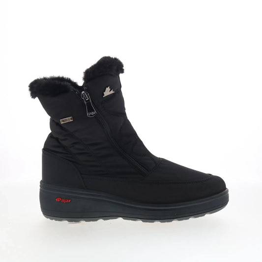 Pajar Raff 58028 Womens Black Canvas Zipper Casual Dress Boots