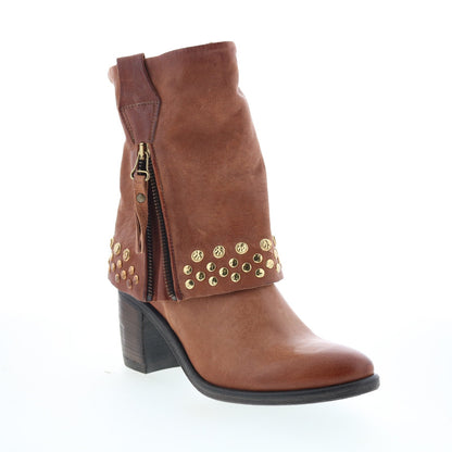 A.S. 98 Rayne Womens Brown Leather Zipper Ankle & Booties Boots