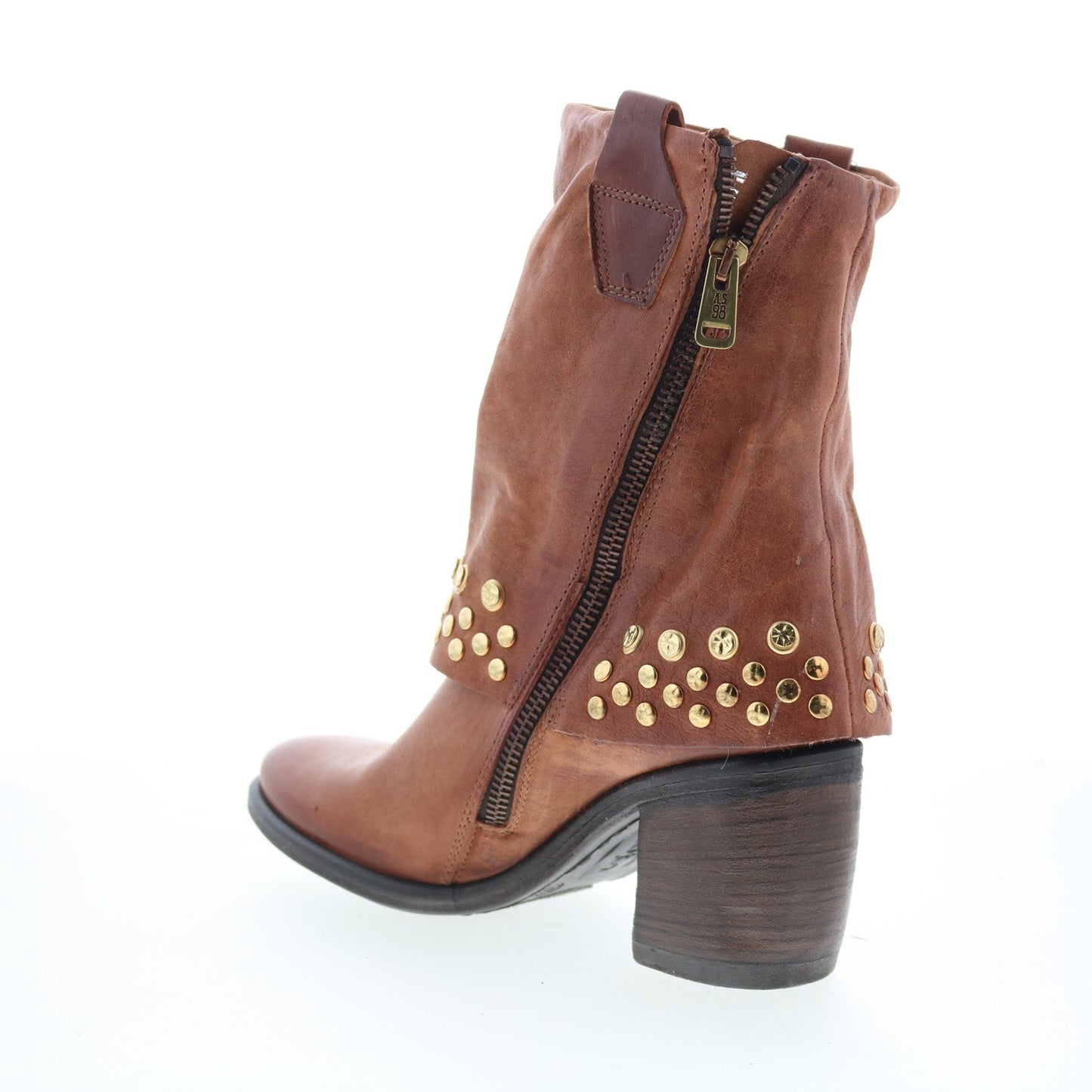 A.S. 98 Rayne Womens Brown Leather Zipper Ankle & Booties Boots