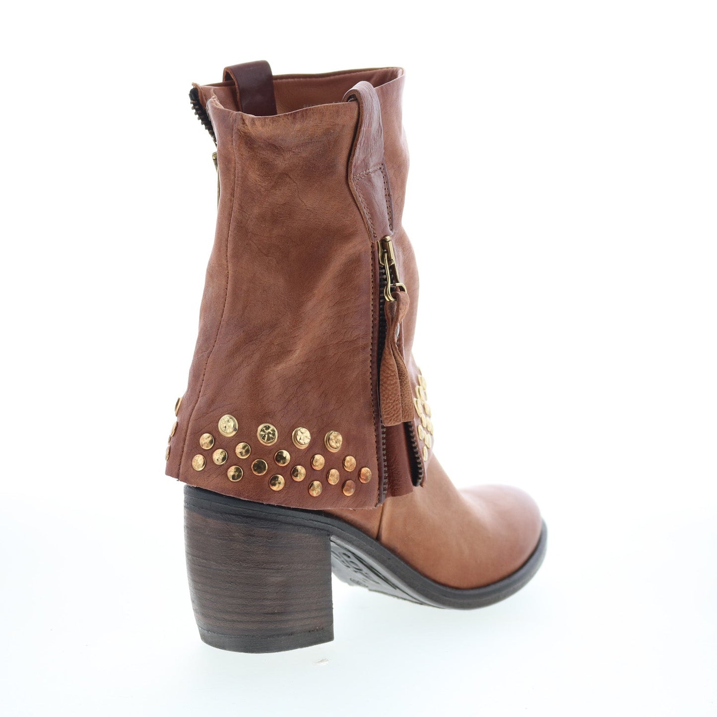 A.S. 98 Rayne Womens Brown Leather Zipper Ankle & Booties Boots