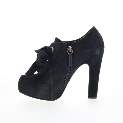 RD Company W-RD20 Womens Black Suede Zipper Pumps Heels Shoes