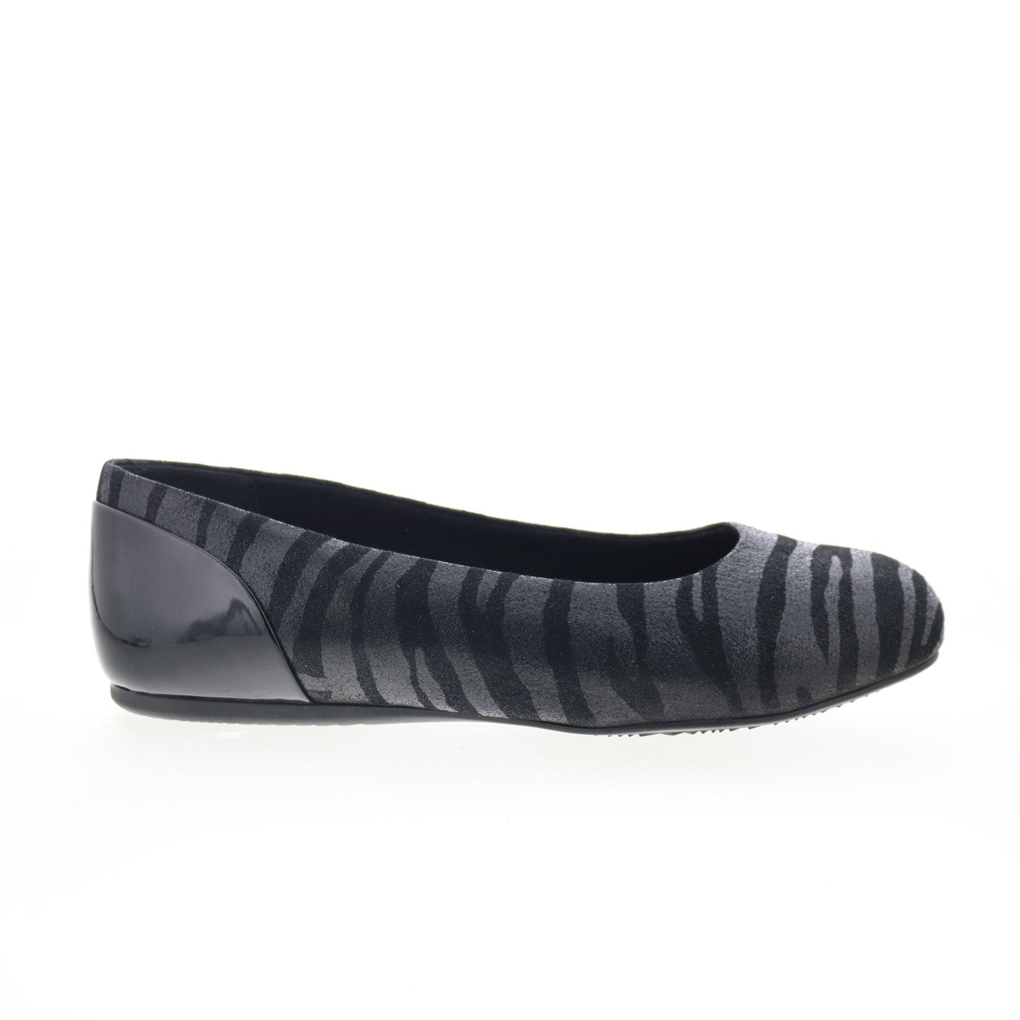 Softwalk Sonoma S1862-941 Womens Black Wide Leather Ballet Flats Shoes