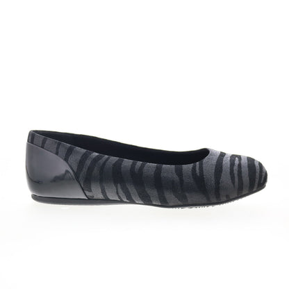Softwalk Sonoma S1862-941 Womens Black Leather Slip On Ballet Flats Shoes