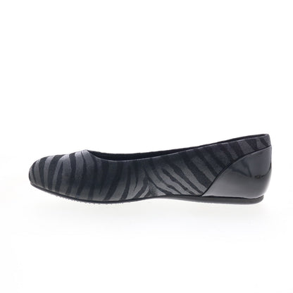 Softwalk Sonoma S1862-941 Womens Black Leather Slip On Ballet Flats Shoes