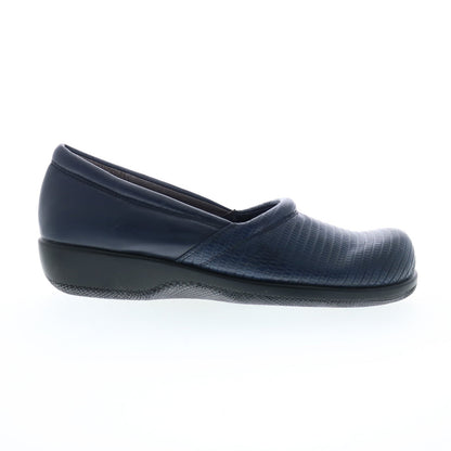 Softwalk Adora S1912-404 Womens Blue Leather Slip On Loafer Flats Shoes