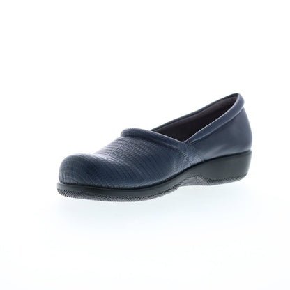Softwalk Adora S1912-404 Womens Blue Leather Slip On Loafer Flats Shoes