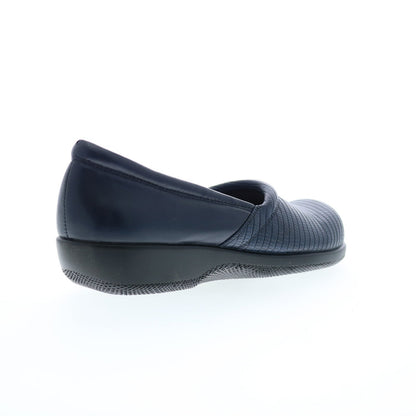 Softwalk Adora S1912-404 Womens Blue Leather Slip On Loafer Flats Shoes