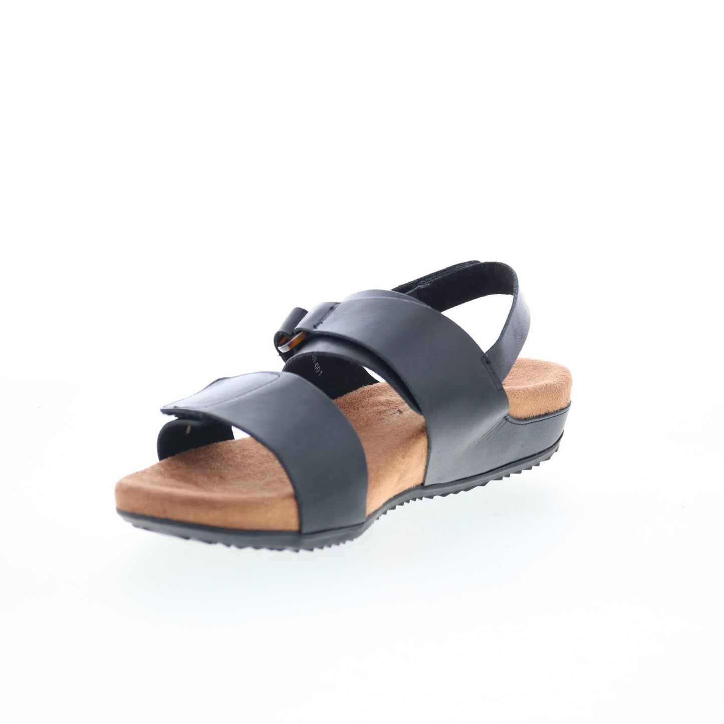 Softwalk Benissa S2001-001 Womens Black Leather Strap Sandals Shoes