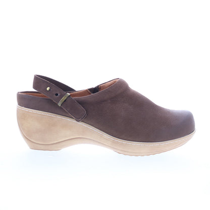 SoftWalk Marquette S2108-211 Womens Brown Leather Clog Flats Shoes